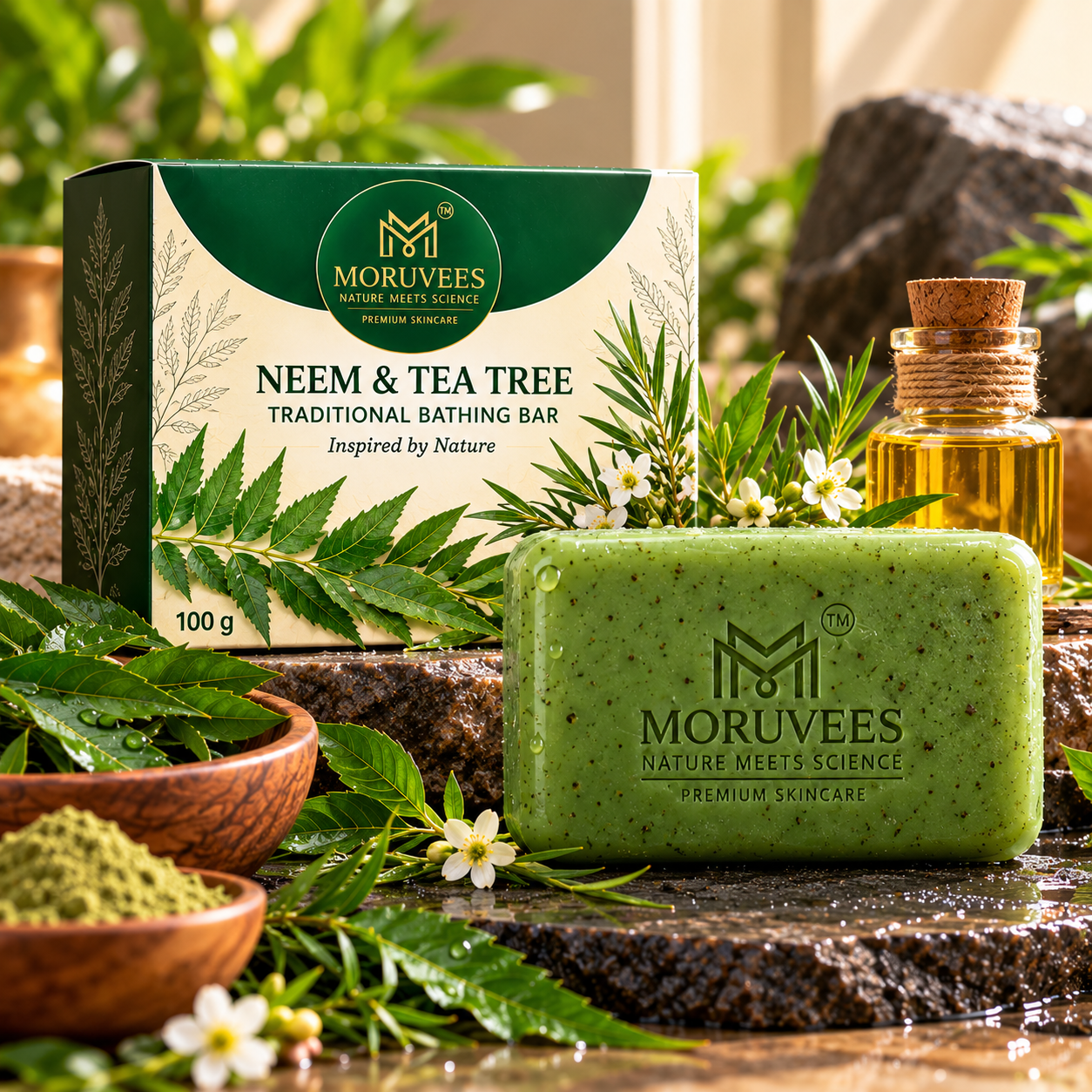 NEEM & TEA TREE TRADITIONAL BATHING BAR