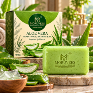 Moruvees Aloe Vera Bathing Bar Spa Still Life ALOVERA TRADITIONAL BATHING BAR